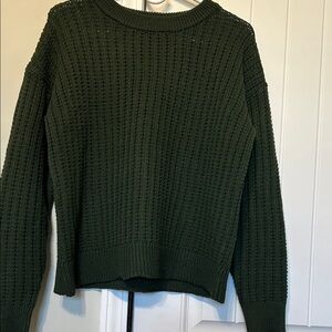 Elegant Forest Green Crew Neck Sweater